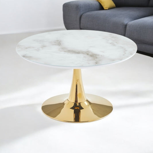 Table Basse Rosa – Pieds Dorés Élégants