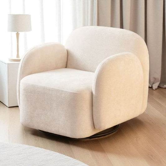 Fauteuil Senso en Velours Texturé Beige – Confort et Élégance