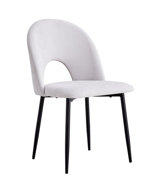 Chaise Teddy en Tissu Doudou avec Pieds Métal Noir – Douceur et Modernité