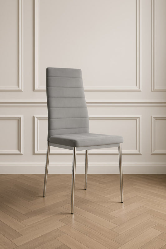 Chaise Tolia en Velours avec Pieds Chromés – Élégance et Confort