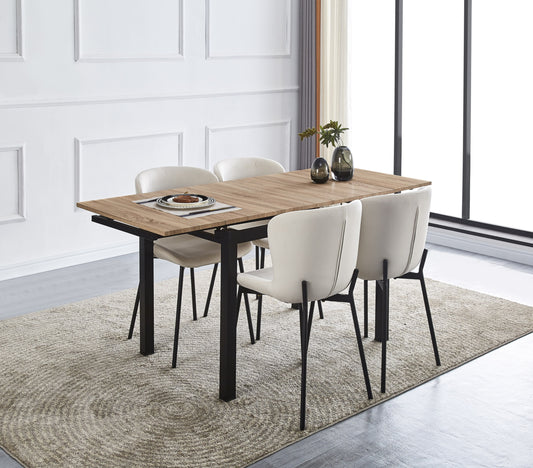 Table extensible Bora – Chêne grifé avec rallonge 110/170x70x75 cm