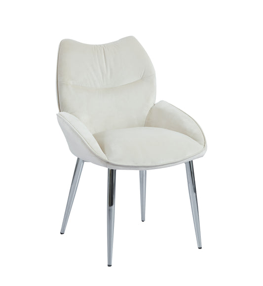 Chaise Loha en Velours avec Pieds Chromés – Élégance Moderne